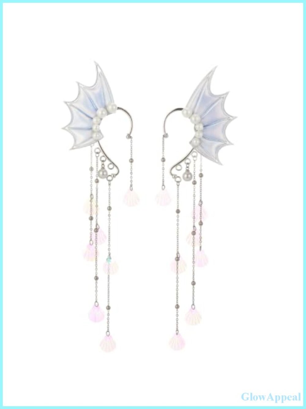 Fairy Elf Ear Cuffs with Pearl Tassel - Clip-On Earrings for Women, Cosplay,
